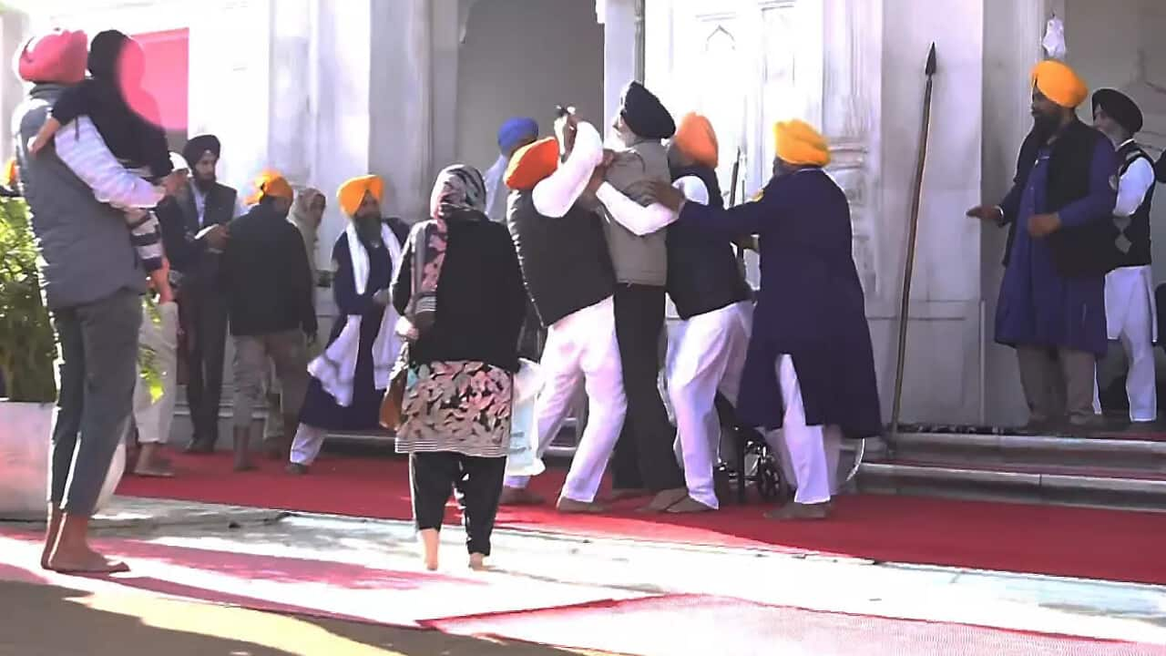 Day after assassination attempt—Sukhbir Badal performs 'seva' at Anandpur Sahib