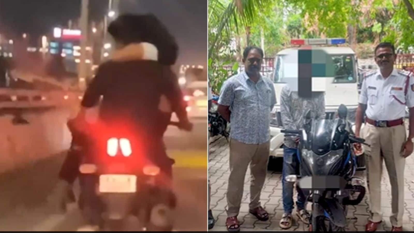 Bengaluru man arrested for driving bike with woman on lap 