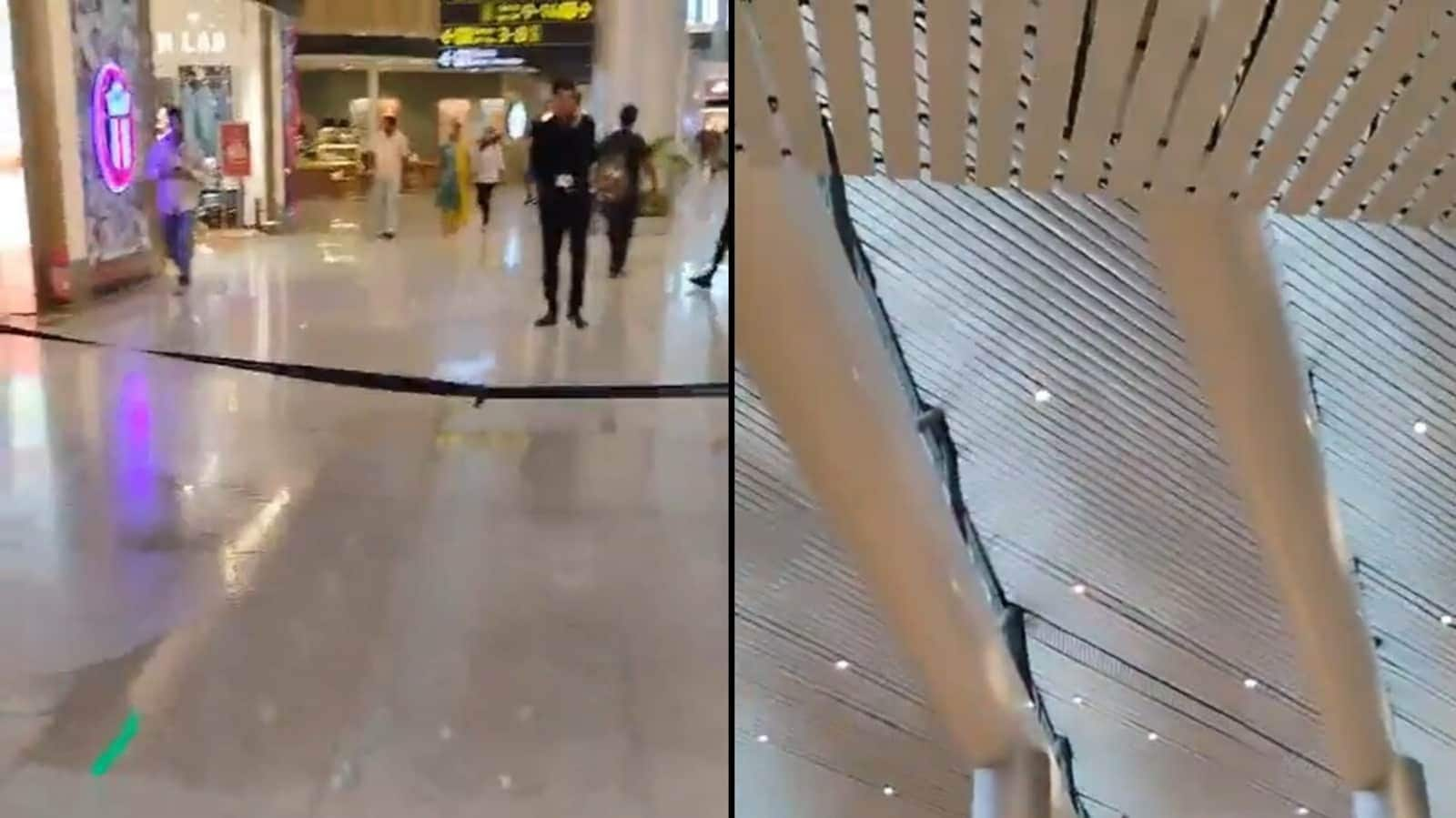 Hyderabad airport's roof leaks due to heavy rain, video viral