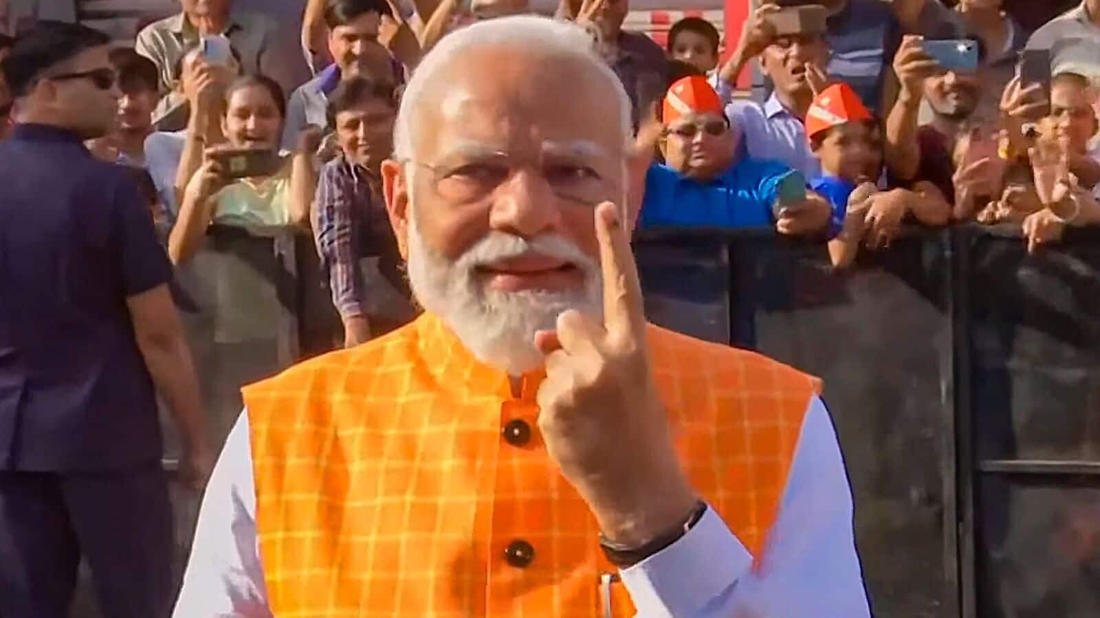 Modi casts his vote in Ahmedabad, urges record voter turnout