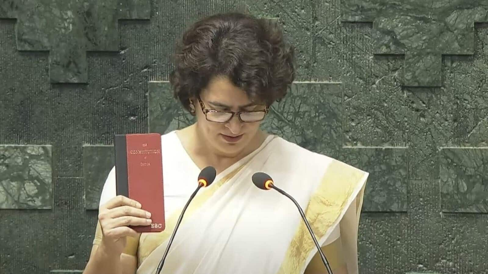 Priyanka Gandhi Vadra takes oath as Lok Sabha MP