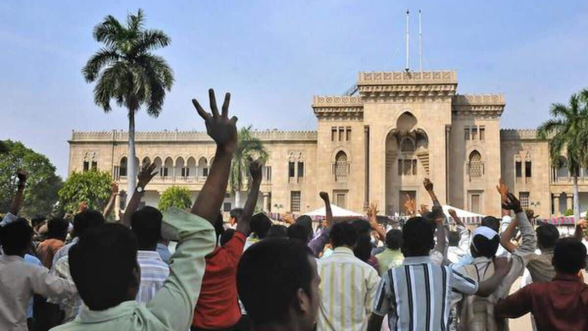 Osmania University students stage protest after blades found in food