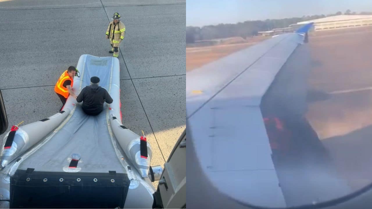 Video: United Airlines flight catches fire during takeoff, passengers evacuated