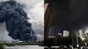 What is 'black rain' seen in Moscow after drone strike?