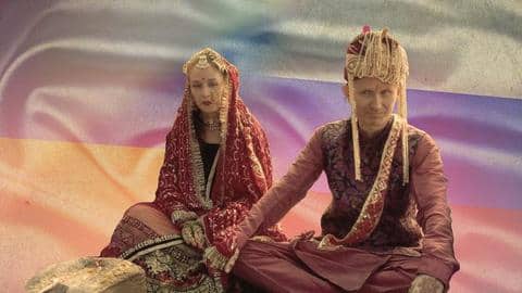 Dharamshala: Russian-origin man marries Ukrainian girlfriend in full desi style Dharamshala: Russian-origin man marries Ukrainian girlfriend in full desi style