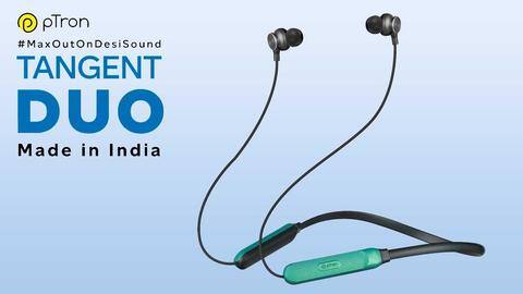 PTron Tangent Duo neckband, with 24-hour playback, launched in India PTron Tangent Duo neckband, with 24-hour playback, launched in India