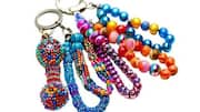 How to make beaded leather keychains