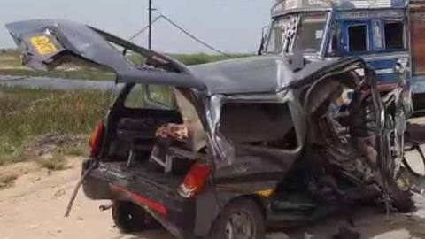 Gujarat: Two kids among nine killed in car-truck collision Gujarat: Two kids among nine killed in car-truck collision