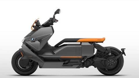 The scooter flaunts a single-piece seat and aluminum wheels