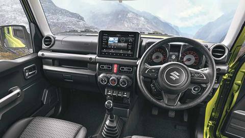 The SUV features an all-black dashboard for a sporty feel