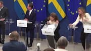On camera: Sweden's health minister faints during press conference