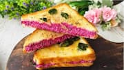 How to make beetroot hung curd sandwiches
