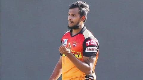 Natarajan ruled out of IPL 2021 due to knee injury Natarajan ruled out of IPL 2021 due to knee injury