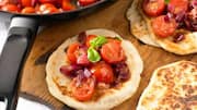 Quick and tasty: Roasted tomato and basil flatbreads