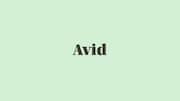 Word of the Day: Avid