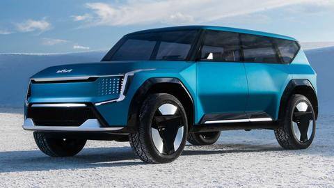 Kia Concept EV9, with a heavyset design, breaks cover Kia Concept EV9, with a heavyset design, breaks cover