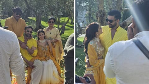 Couple had a dreamy yellow-themed 'haldi' ceremony, lively 'mehendi' event