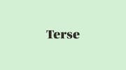 Word of the Day: Terse