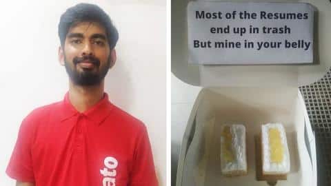 Job seeker 'delivers' resume dressed as Zomato executive. Peak Bengaluru? Job seeker 'delivers' resume dressed as Zomato executive. Peak Bengaluru?