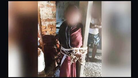 Bihar: Woman accused of extramarital affair tied to pole, thrashed Bihar: Woman accused of extramarital affair tied to pole, thrashed