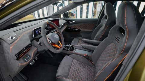 The coupe-SUV features premium Alcantara and vegan leather upholstery
