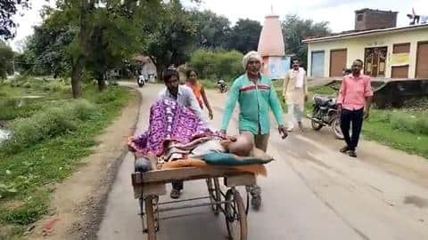 Journalists booked for report on elderly reaching hospital on cart Journalists booked for report on elderly reaching hospital on cart