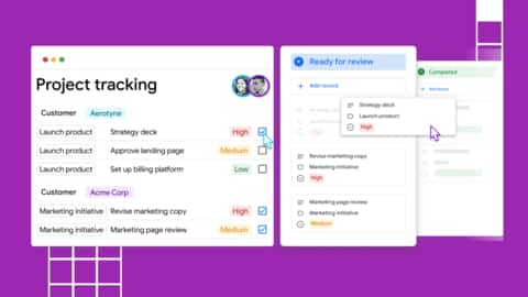 Tables usable in wide-ranging applications integrated with Google Workspace products