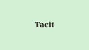 Word of the Day: Tacit