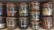 Keep your kitchen organized with glass jars