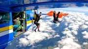 Video: Skydiver's parachute gets stuck on plane's tail at 15,000ft