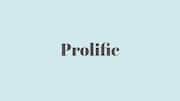 Word of the Day: Prolific