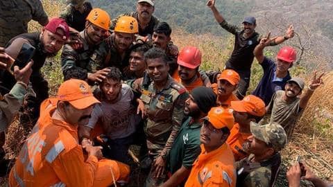 Army rescues Kerala trekker trapped on hill for two days Army rescues Kerala trekker trapped on hill for two days
