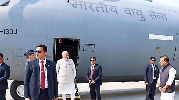 C-130J with PM Modi makes historic landing on Assam highway
