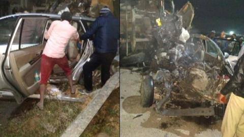 7 killed as car collides with tanker on Yamuna Expressway 7 killed as car collides with tanker on Yamuna Expressway