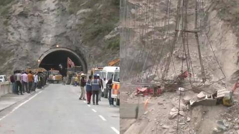 J&K: 13 trapped as part of under-construction tunnel collapses J&K: 13 trapped as part of under-construction tunnel collapses