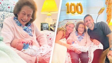 US: 99-year-old woman welcomes her 100th great-grandchild US: 99-year-old woman welcomes her 100th great-grandchild