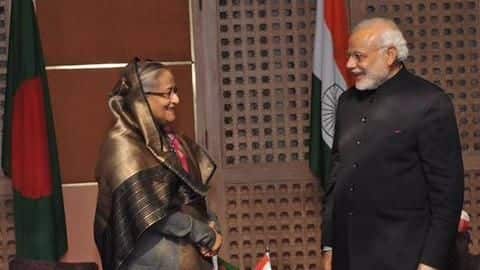 PM Modi and Sheikh Hasina sign multiple pacts PM Modi and Sheikh Hasina sign multiple pacts