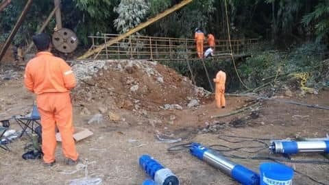 Meghalaya: Rescue forces spot one miner's body after 33 days Meghalaya: Rescue forces spot one miner's body after 33 days