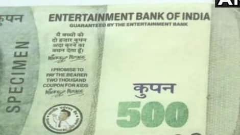 The couple paid using 'Entertainment Bank of India' notes