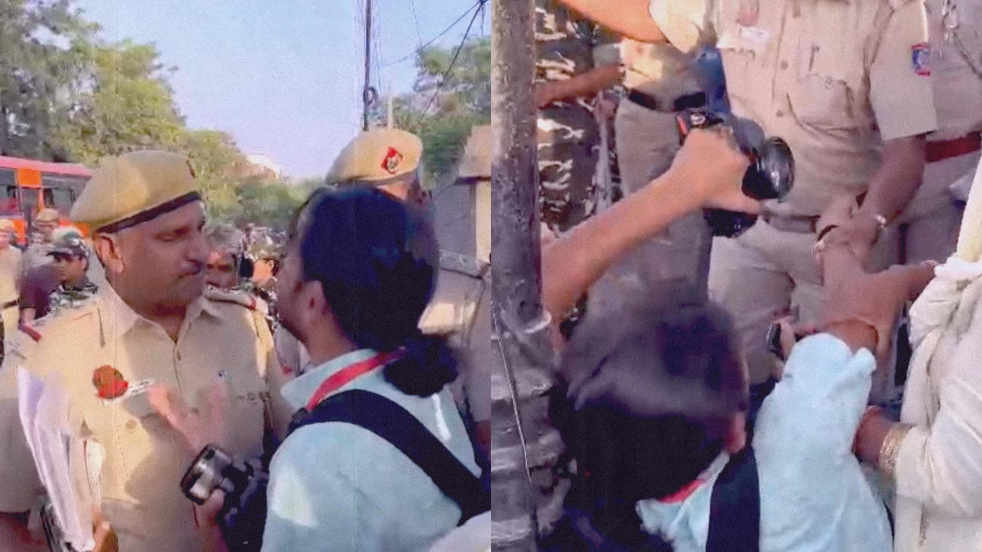 Delhi Police allegedly assaults journalist during Priyanka Gandhi Camp demolition