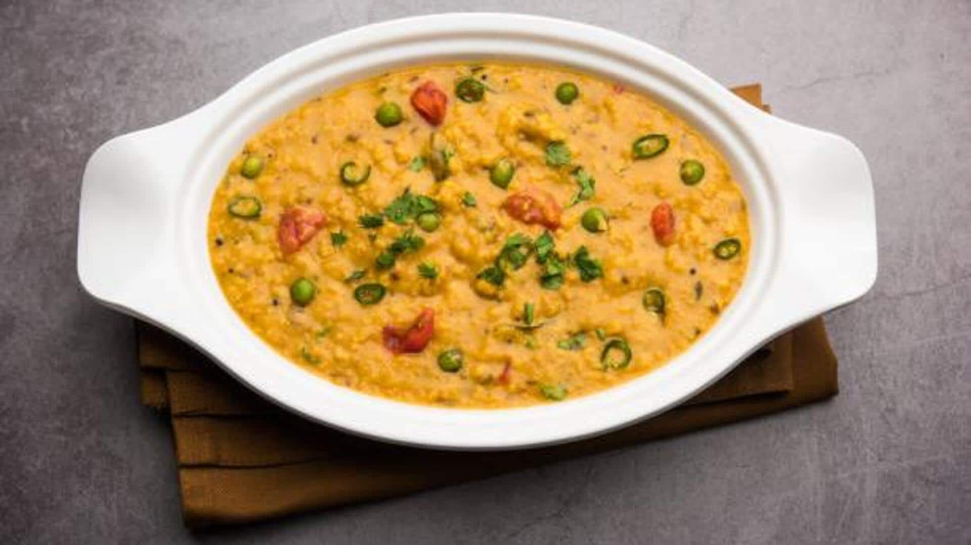 Healthy breakfasts: Oats with lentils and greens