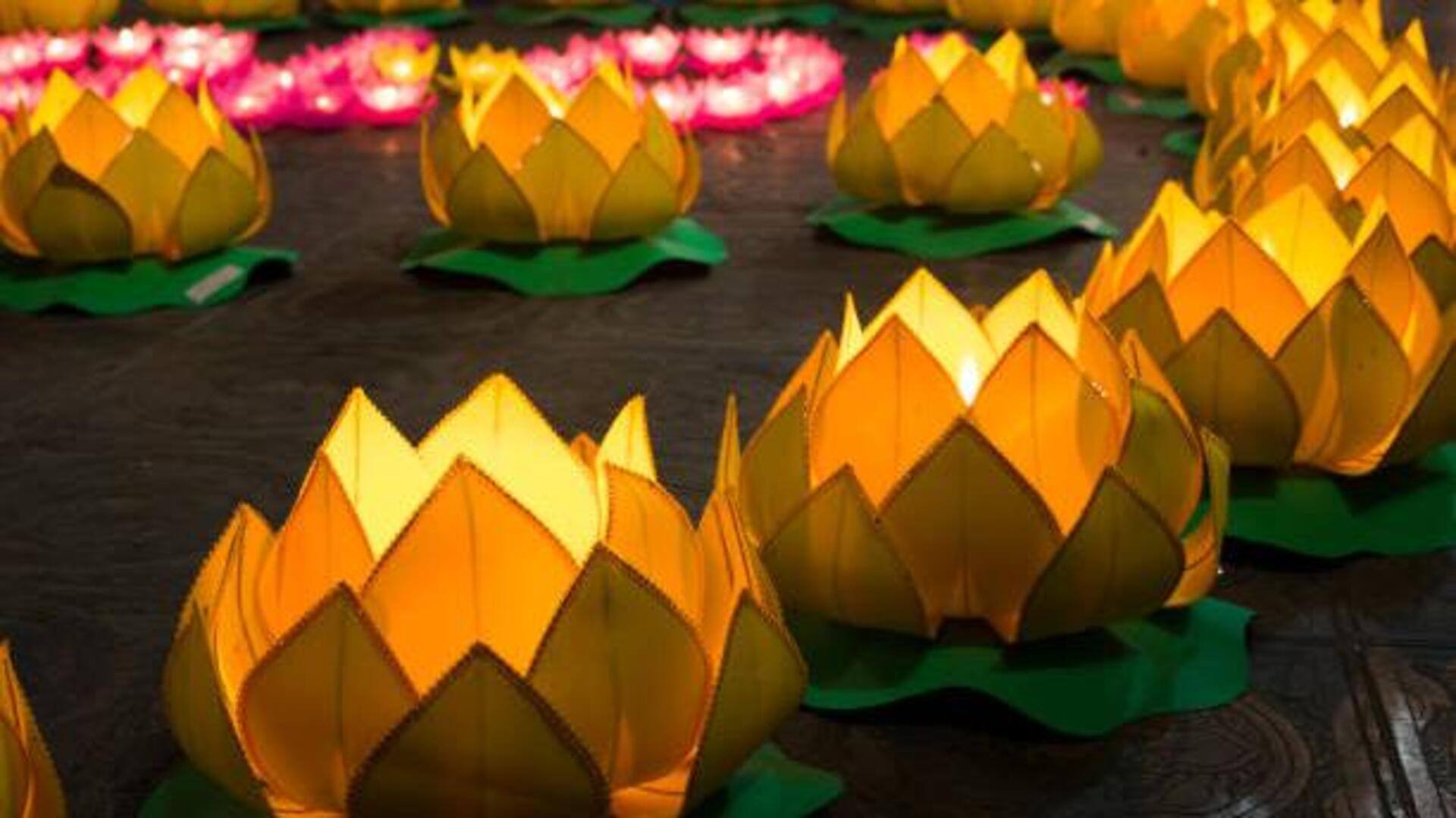 Lotus lantern crafting: Cultural workshops and river parades