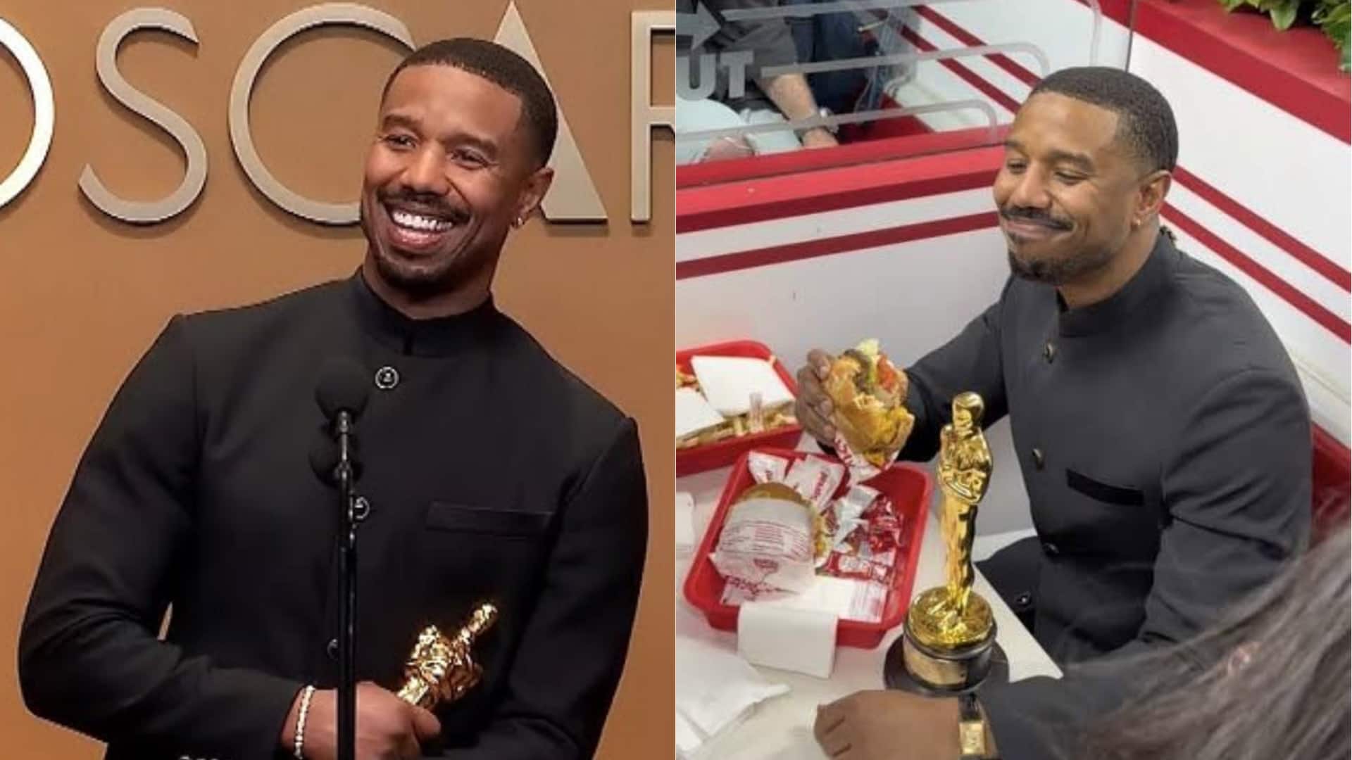 Oscars: Michael B. Jordan celebrates with burger at In-N-Out