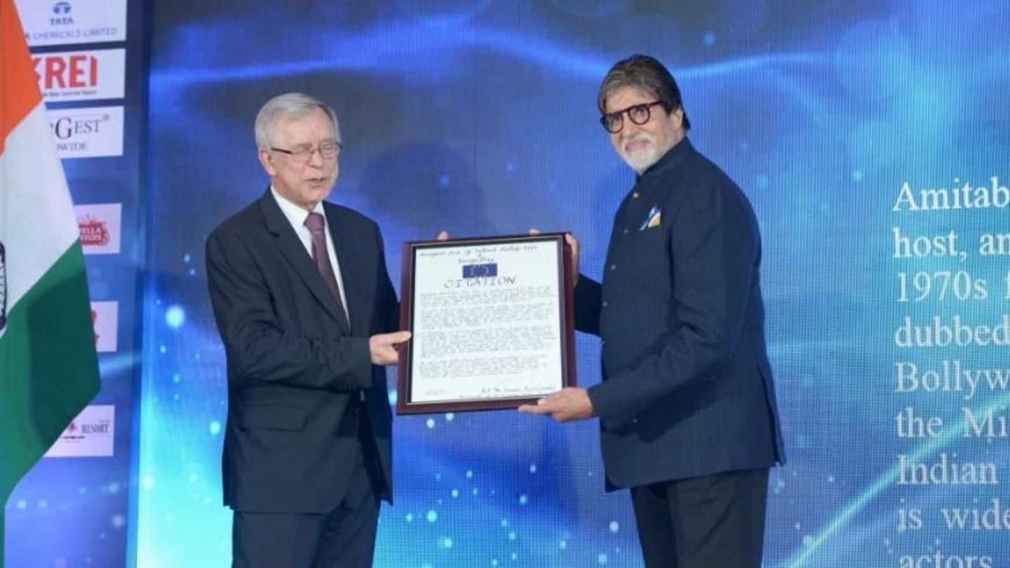 Amitabh Bachchan honored for being 'Bridge-builder between India and Europe'