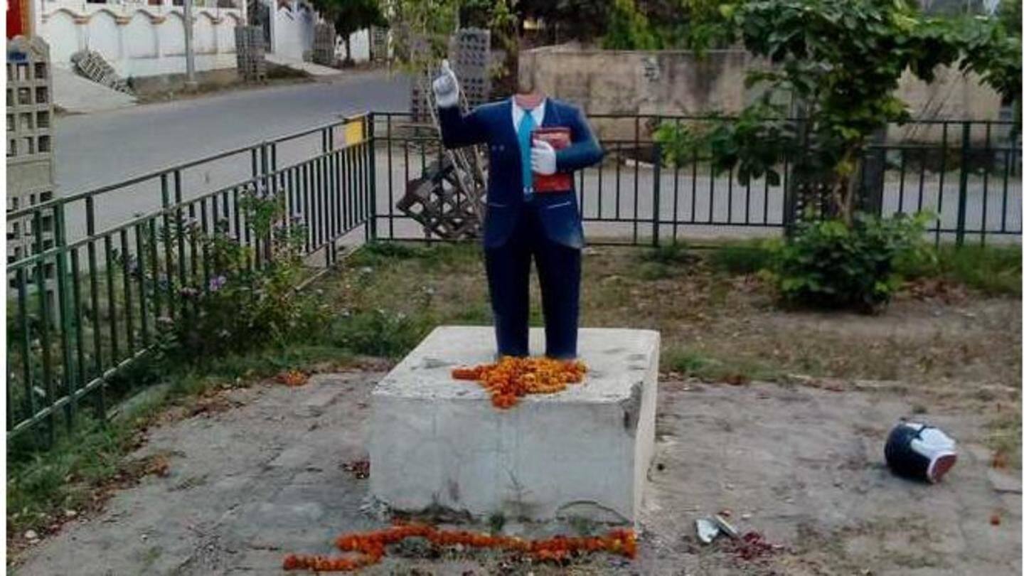 Statue Vandalism: Ambedkar statue vandalized in UP's Siddhartnagar district
