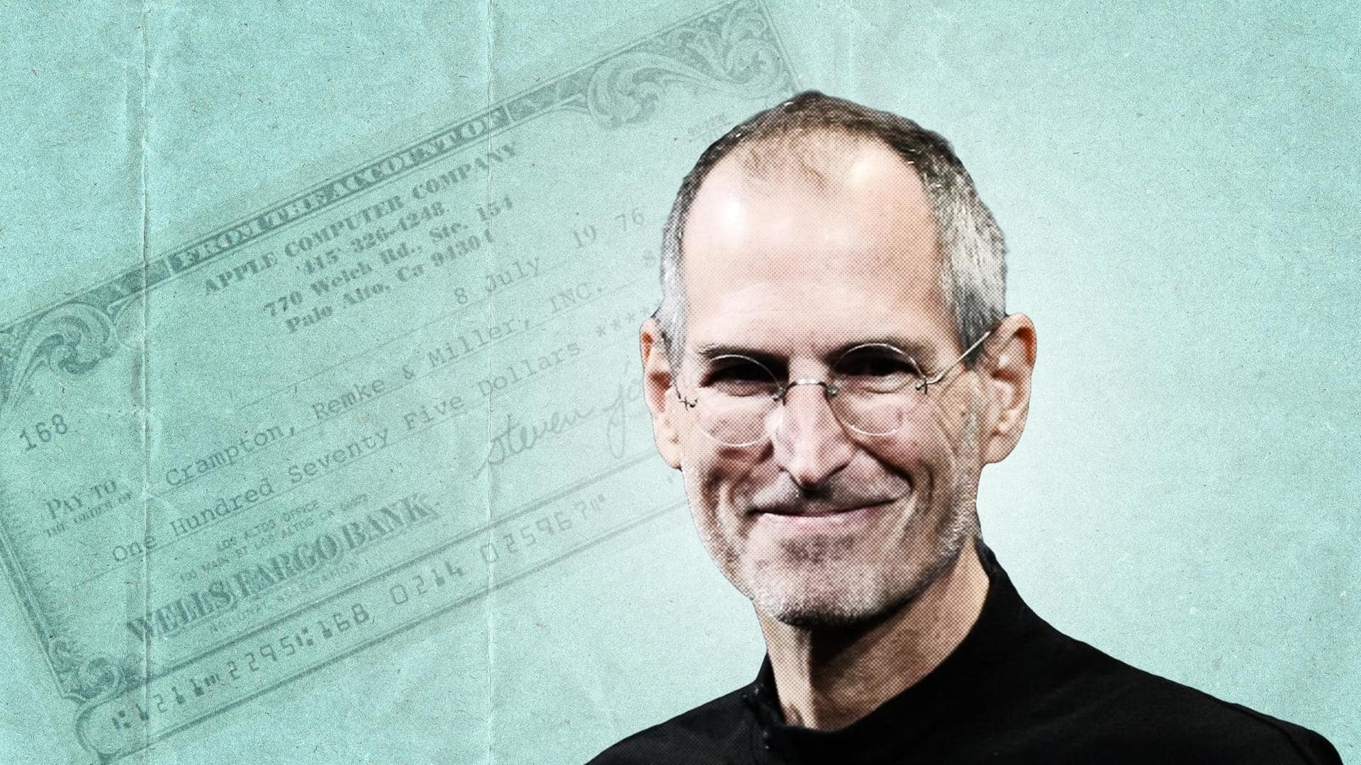 A $175 check signed by Steve Jobs sold at $100K