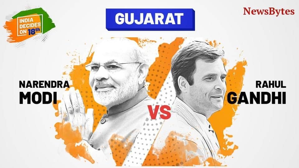 #IndiaDecidesOn18th: In Gujarat, trends show BJP leading in 98 seats