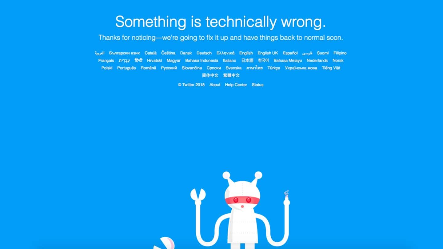 Twitter is down for some users, and internet isn't happy