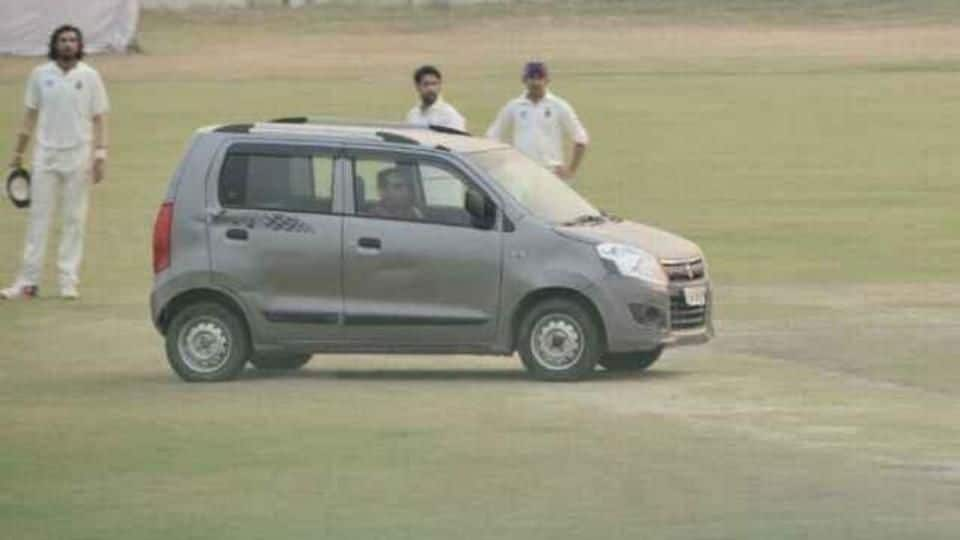 Car drives onto pitch during Ranji match, game halted