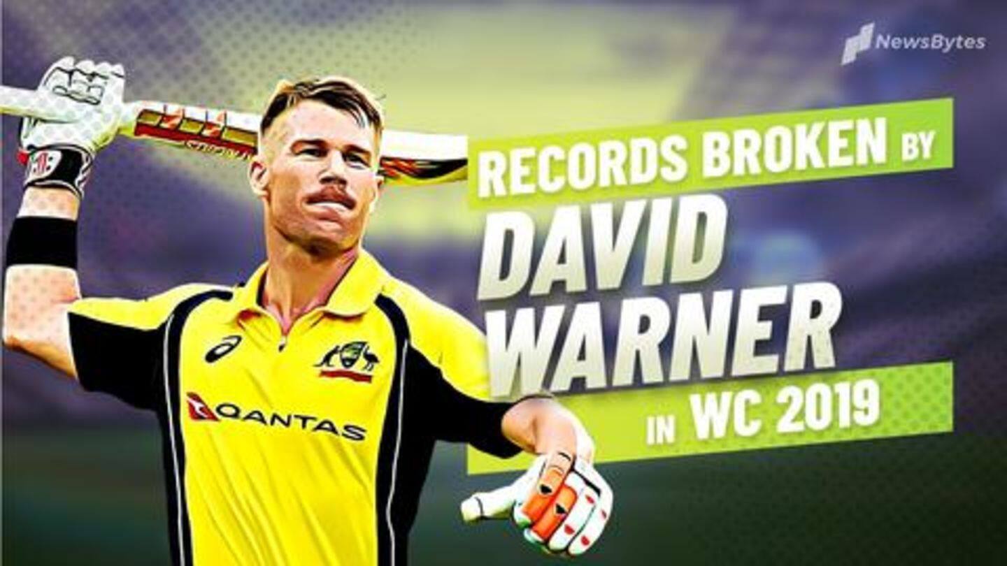 Records scripted by David Warner in 2019 World Cup